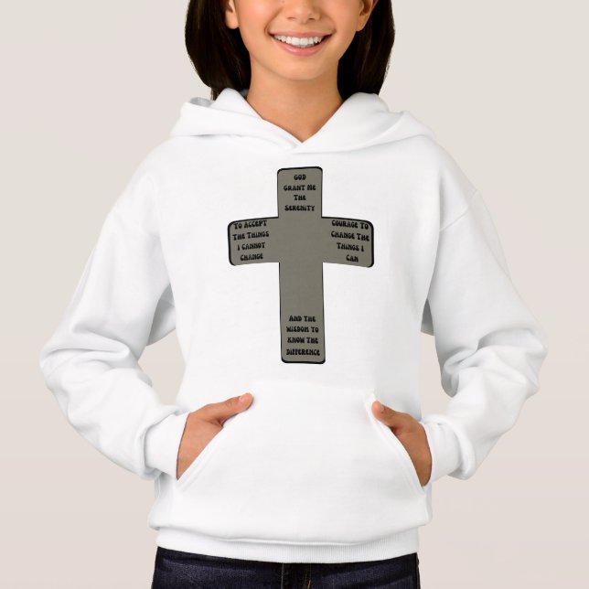 Serenity Prayer Cross Quote Girl's (Front)