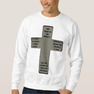 Serenity Prayer Cross Quote Men's Sweatshirt