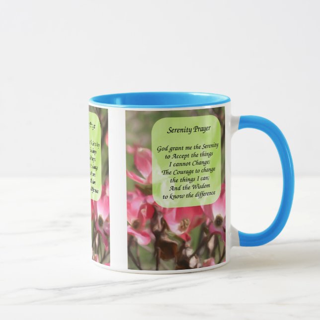 Serenity Prayer Dogwood Flowers Motivational Mug (Right)