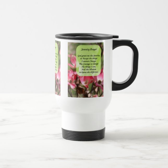 Serenity Prayer Dogwood Flowers Travel Mug (Right)