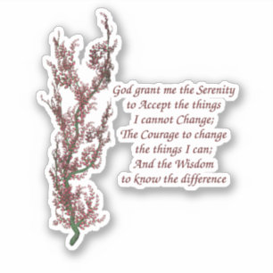 Serenity Prayer Flowers Inspirational