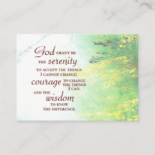 Serenity Prayer, Forest Business Card