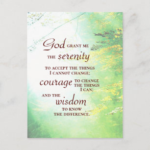 Serenity Prayer, Forest Postcard