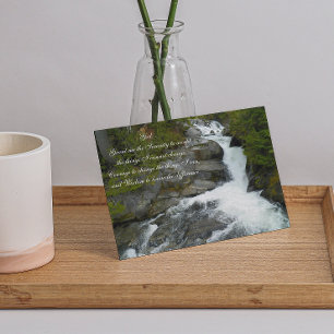 Serenity Prayer Forest Waterfall Photo Blank Card