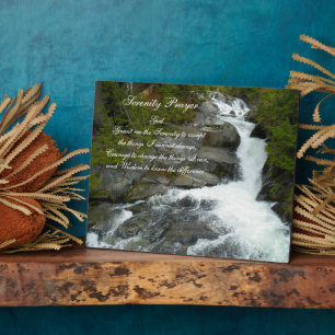 Serenity Prayer Forest Waterfall Plaque