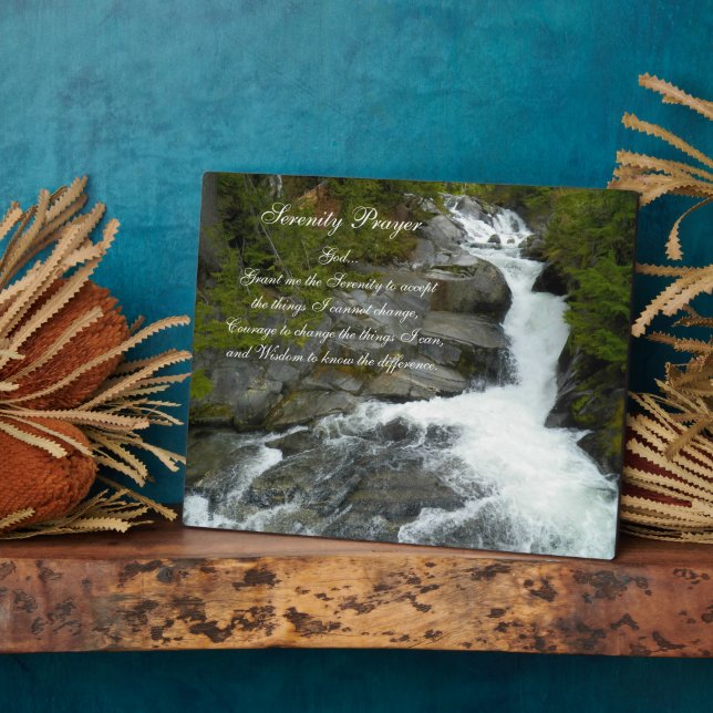 Serenity Prayer Forest Waterfall Plaque (Side)