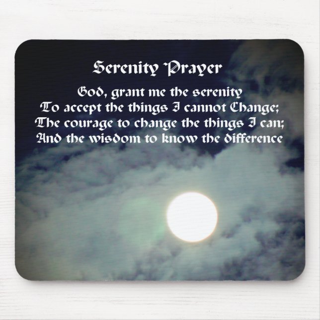 Serenity Prayer Full Moon Inspirational Mouse Mat (Front)