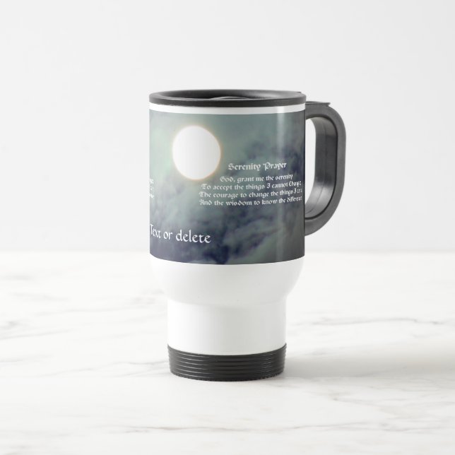 Serenity Prayer Full Moon Inspirational   Travel Mug (Front Right)