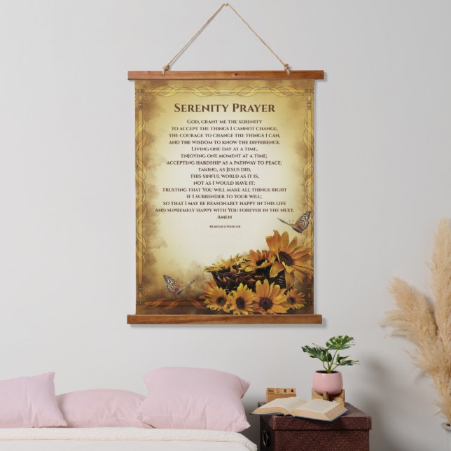 Serenity Prayer Full Version by Reinhold Niebuhr Hanging Tapestry (Bedroom)