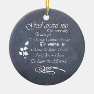 Serenity prayer gift chalkboard retro ceramic tree decoration