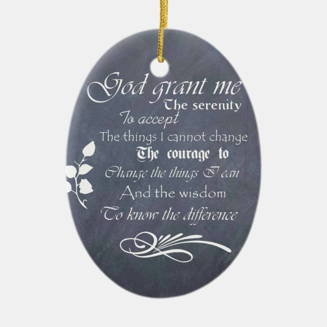Serenity prayer gift chalkboard retro ceramic tree decoration (Front)