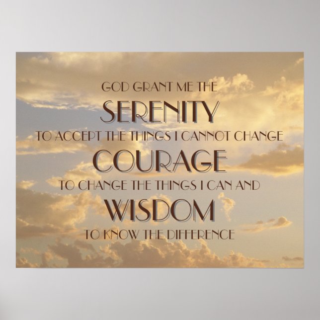 Serenity Prayer Glowing Sky Poster (Front)