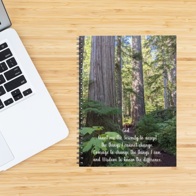 Serenity Prayer Green Forest Notebook (In Situ)