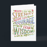 Serenity Prayer Greeting Card<br><div class="desc">Hand painted colourful,  cheery,  Serenity Prayer</div>