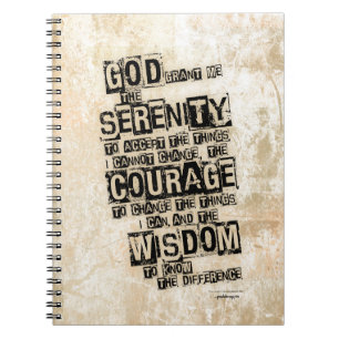 Serenity Prayer: Grunge Black & Tan, Recovery Notebook