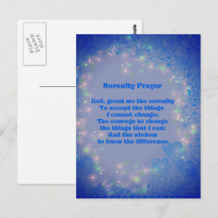 Serenity Prayer Hearts Inspirational  Postcard