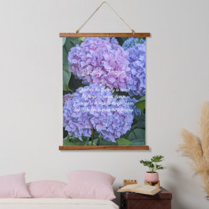 Serenity Prayer Hydrangea Blooms Floral Hanging Tapestry