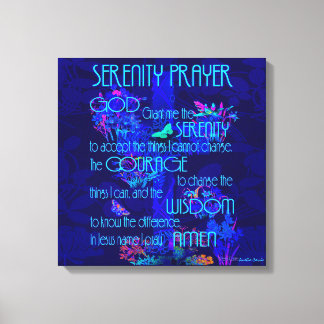 Serenity Prayer in Blue Canvas Print