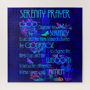 Serenity Prayer in Blue Jigsaw Puzzle