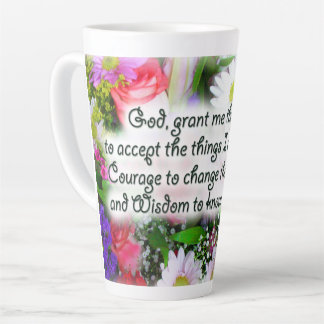 Serenity Prayer in Bouquet Design Latte Mug
