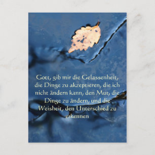 Serenity Prayer in German, Flowing Waters Postcard