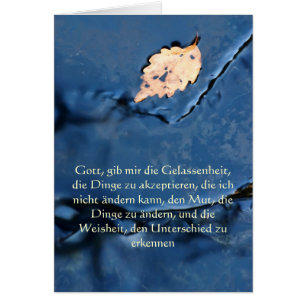 Serenity Prayer in German, Peaceful Waters Card