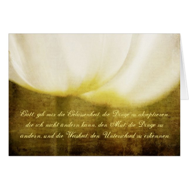 Serenity Prayer in German with Tulips Card (Front Horizontal)