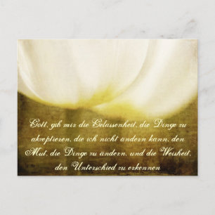 Serenity Prayer in German with Tulips Postcard