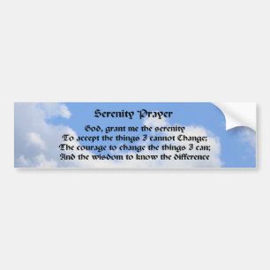 Serenity Prayer Inspirational Bumper Sticker #3