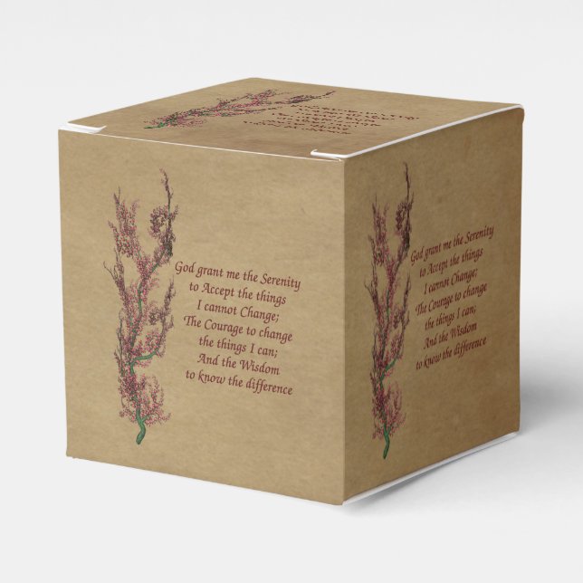 Serenity Prayer Inspirational Floral Favour Box (Front Side)