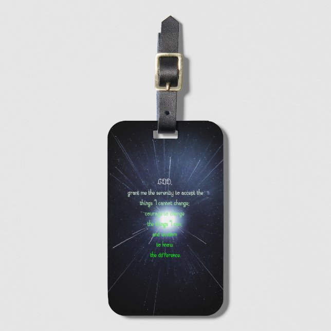 Serenity Prayer Inspiring Vintage Christian Luggage Tag (Front Vertical)