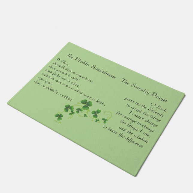 Serenity Prayer Irish English Doormat (Angled)