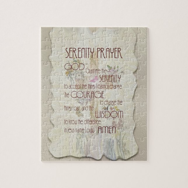 Serenity prayer jigsaw puzzle (Vertical)