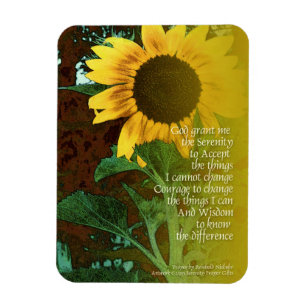 Serenity Prayer July Sunflower Magnet