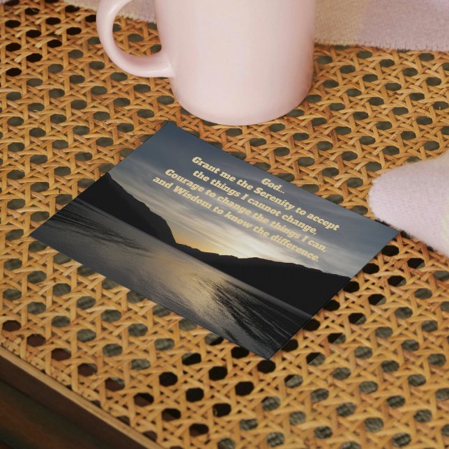 Serenity Prayer Lake Sunset Silhouette Postcard (Creator Uploaded)