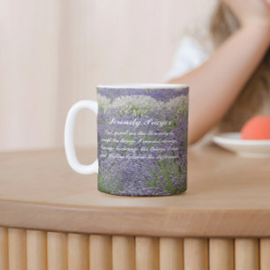 Serenity Prayer Lavender Garden Floral Coffee Mug