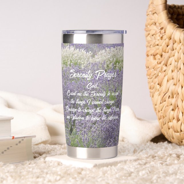 Serenity Prayer Lavender Garden Floral Insulated Tumbler (Living Room)