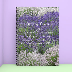 Serenity Prayer Lavender Garden Floral Notebook