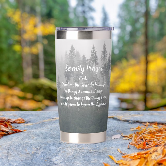 Serenity Prayer Misty Forest Insulated Tumbler (Outdoor)