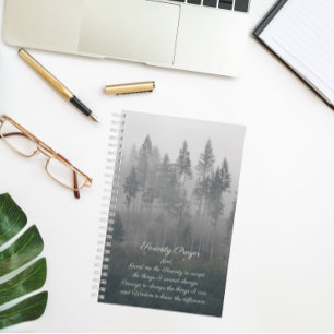 Serenity Prayer Misty Forest Notebook