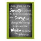 Serenity Prayer Modern Green Chalkboard Poster