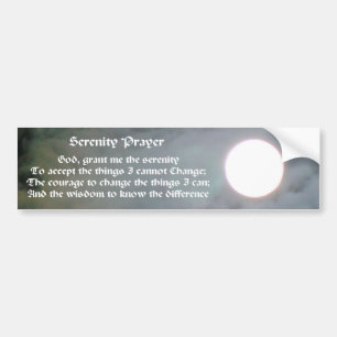 Serenity Prayer Moon Inspirational Bumper Sticker