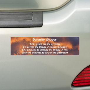 Serenity Prayer Morning Sky Inspirational Bumper Sticker