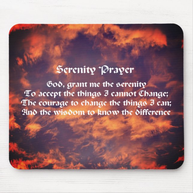 Serenity Prayer Morning Sky Inspirational Mouse Mat (Front)