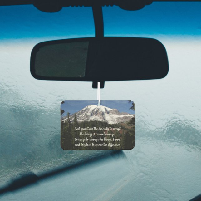 Serenity Prayer Mount Rainier Landscape Car Air Freshener (In Situ)