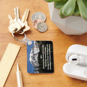 Serenity Prayer Mount Rainier Landscape Key Ring