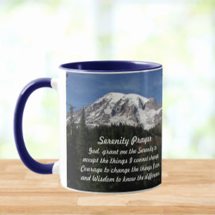 Serenity Prayer Mount Rainier Landscape Mug