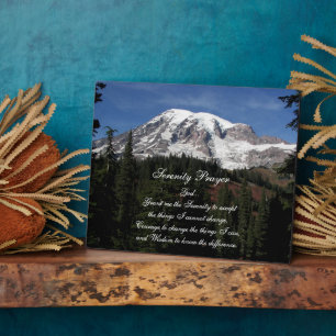 Serenity Prayer Mount Rainier Landscape Plaque