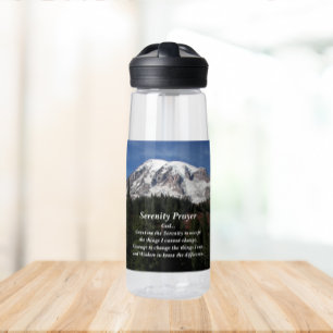 Serenity Prayer Mount Rainier Landscape Water Bottle