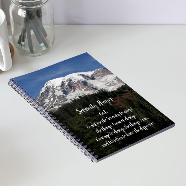 Serenity Prayer Mount Rainier Photo Notebook (In Situ)